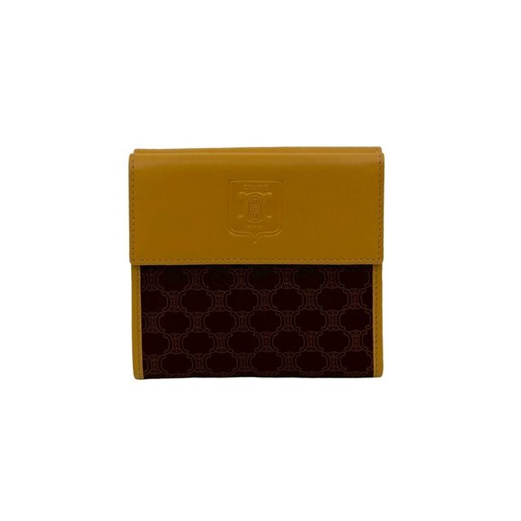 CELINE Macadam Blason Pattern Leather Bifold Wallet, Brown/Beige, 33672 - Picture 1 of 10